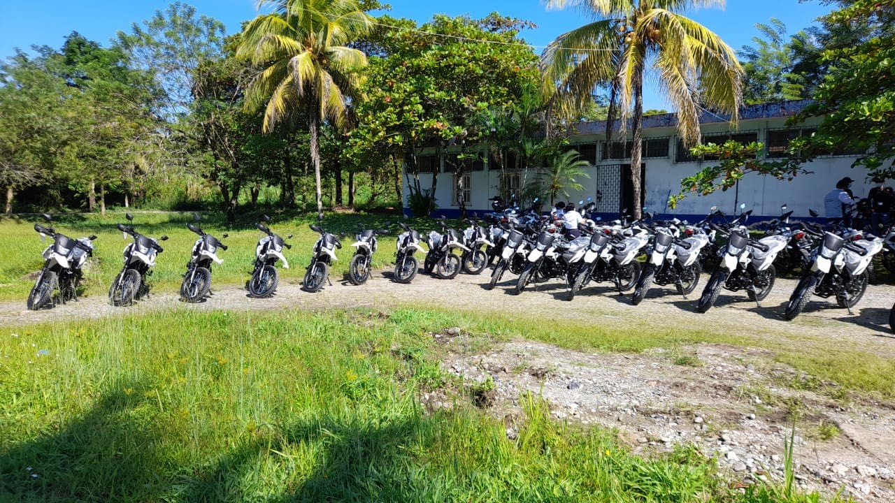 Motorcycles Placed Guatemala Trees